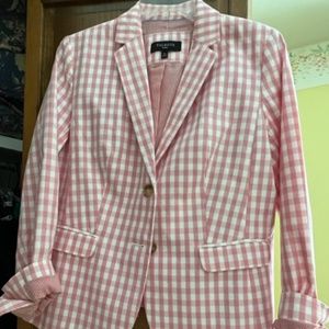 Talbots Pink Checked Blazer Size 10P